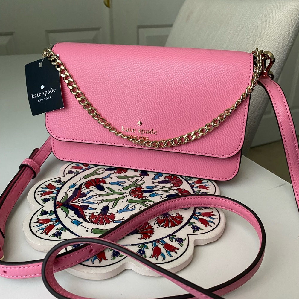Kate Spade Pink Madison Small Flap Crossbody NWT brand new with gold chain